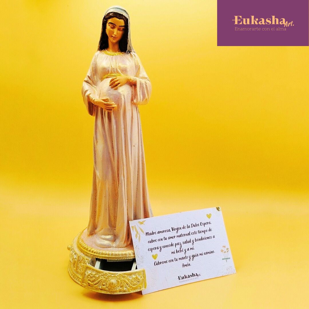 🌷 Virgen de la Dulce Espera con cajoncito de intenciones